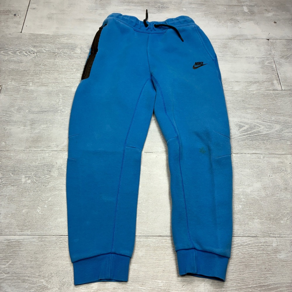 Nike Tech Fleece Joggers Boys Large Blue Tapered Sweatpants FD3287-435